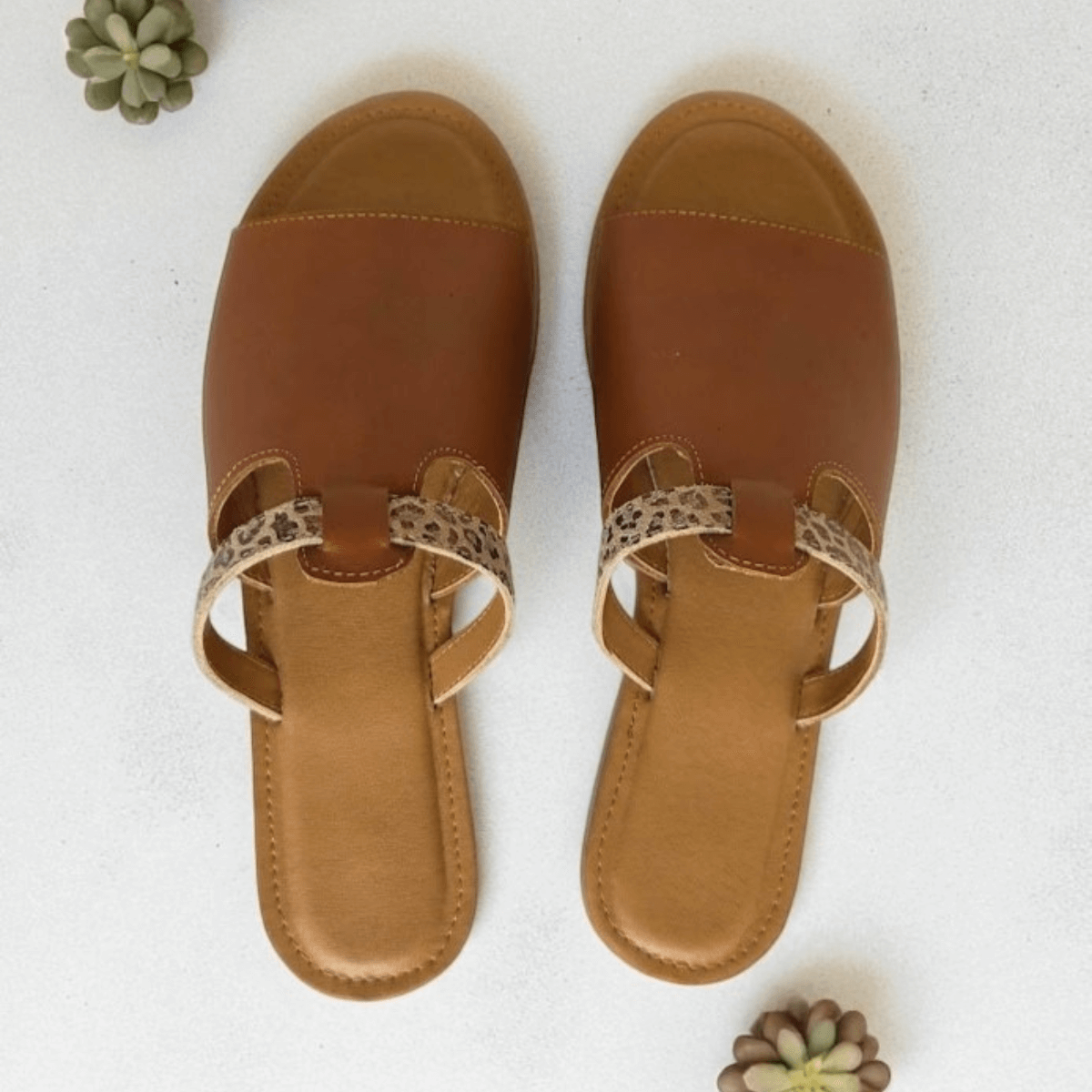 NOA TAN & LEOPARD PRINT SANDAL