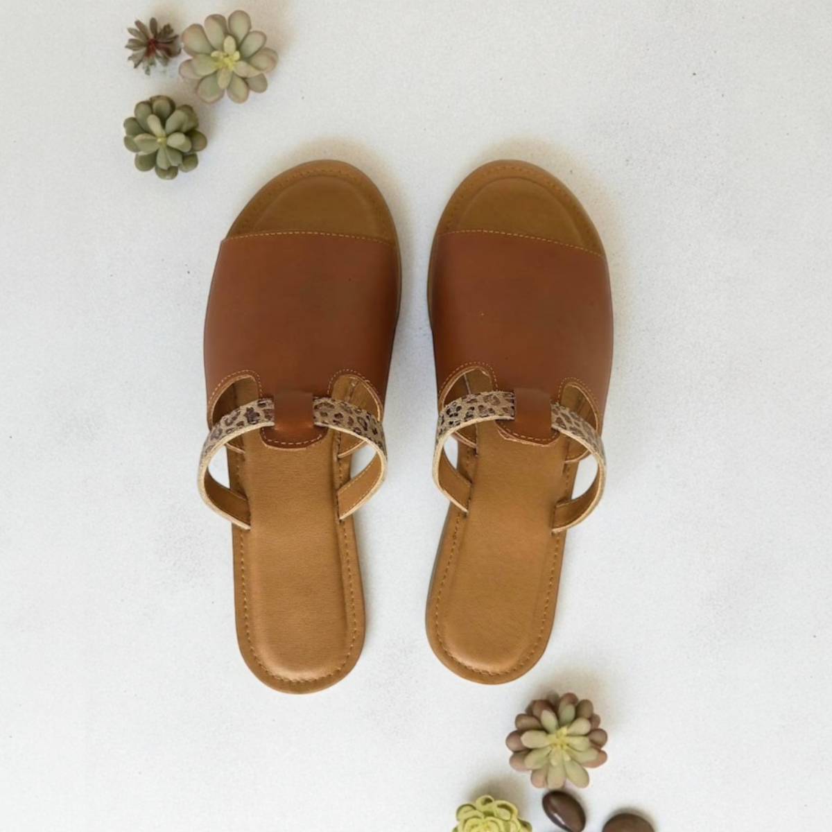 NOA TAN & LEOPARD PRINT SANDAL